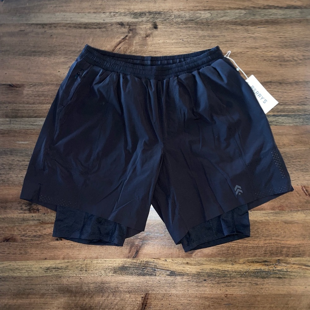 Barrys Bootcamp 7” Black Workout Short w Liner MSRP $70